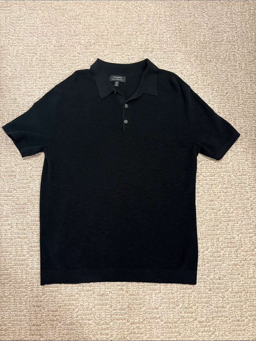 Banana Republic Black Short-Sleeve Polo